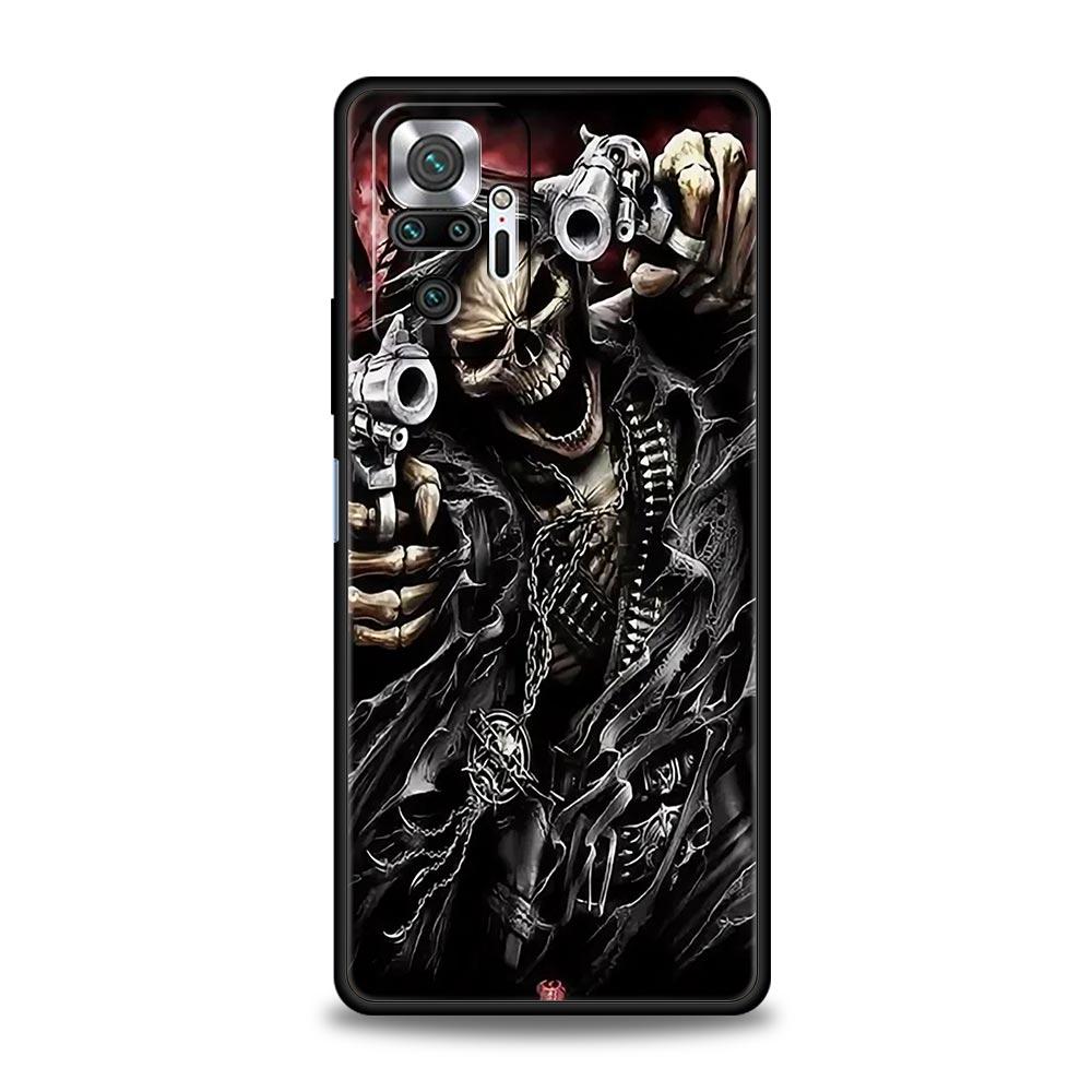 Grim Reaper Skull Skeleton Phone Case For Xiaomi Redmi Note 14 13 5G 10 11 12 Pro Plus 4G 14C 13C 12C 10C Black Cover