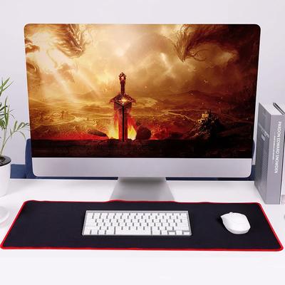 1шт игровой коврик для мыши большой коврик для клавиатуры 80*30см топографический коврик для мыши черный и красный коврик для мыши для клавиатуры с противоскользящим покрытием