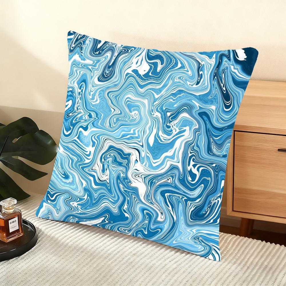 Подушка с чехлом 'Fluid Wave Art' Мягкий коротковорсовый чехол для подушки Гладкая уютная текстура Эстетичный чехол для подушки Декор для дома