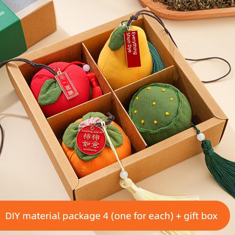 Sachet Perfume Bag DIY Material Package Handmade Persimmon Lucky Persimmon Argy Wormwood Mosquito Repellent Gift Pendant Dragon Boat Festival