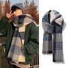 Korean Winter Plaid Scarf Thicken Checkered Scarf Fashion Men's Plaid Scarf  Gifts