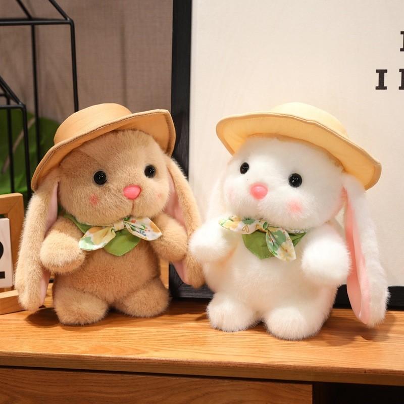 Bunny Pudding Plush Stuffed Toy Hat Rabbit Doll Decoration Kids Birthday Gift