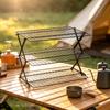 Многоярусная решетка для охлаждения Железная стойка для хранения Складная конструкция Экономия места для барбекю Пикника Кухни