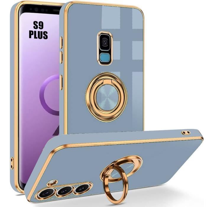 Case - Samsung - Galaxy S9 Plus - Flexible TPU Protection - Rotating Ring Stand - Shockproof