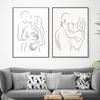 Romantic Abstract Poster Lover Line Art Printing Couple Nude Canvas Painting Modern Living Room Minimalist Decorative Mural