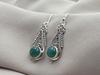 925 Sterling Silver Green Onyx Dangle Earrings: Boho Jewelry