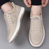Board shoes men's 2025 new summer one-pedal lazy casual hollow men's shoes Korean version breathable thick-soled white shoes