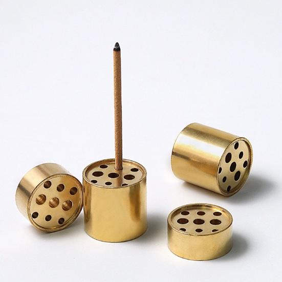 Decorative Mini Incense Holder Copper Heat-resistant Incense Base with 9 Holes Creative Sandalwood Incense Burner