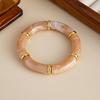 Acrylic Boho Bracelets Leopard Print Curved Tube Bangle Fashion Acrylic Bracelets  Lady Gifts