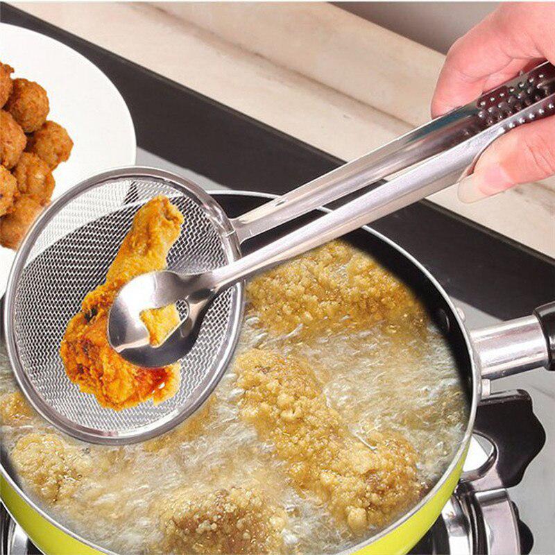 Kichen Accessories Multi-functional Filter Spoon With Clip Food Kitchen Oil-Frying Salad BBQ Filter