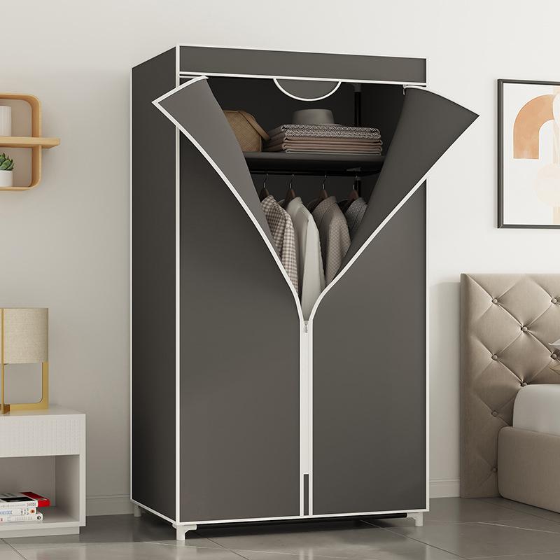 Простой шкаф с тканевым чехлом, полкой для обуви, тумбой для обуви и чехлом для сушилки