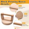 AEE4-2Pcs Wooden Block Printing Baren With Rubber Brayer Roller, Block Printing Kit For Crafting, Printing, Inking