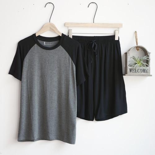 Модальная летняя пижама для мужчин, тонкие свободные шорты с коротким рукавом, можно носить на улице, спортивный костюм для дома, мужская одежда для сна