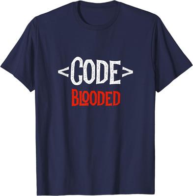 Programmer Developer Code Tag Blooded Coding Gift Unisex T-Shirt