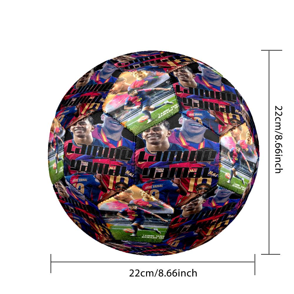 Lamine Yamal 19 Champion Celebration Moment Size 5 Soccer Ball Machine-Stitched Indoor/Outdoor Training and Matches Sports Enthusiast Gifts