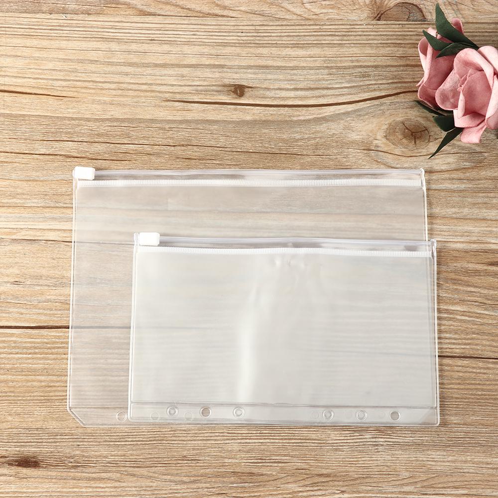 1/5PCS Organization Resealable Loose-leaf Zip Lock Matte Clear Pouch Bag PVC Storage