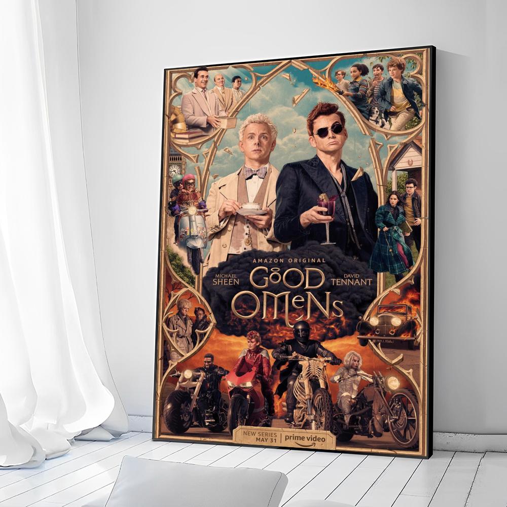 Телевизионные постеры-наклейки для сериала «Добрые предзнаменования» для показа фильмов, необычная настенная наклейка для украшения бара в гостиной, винтажная декоративная живопись