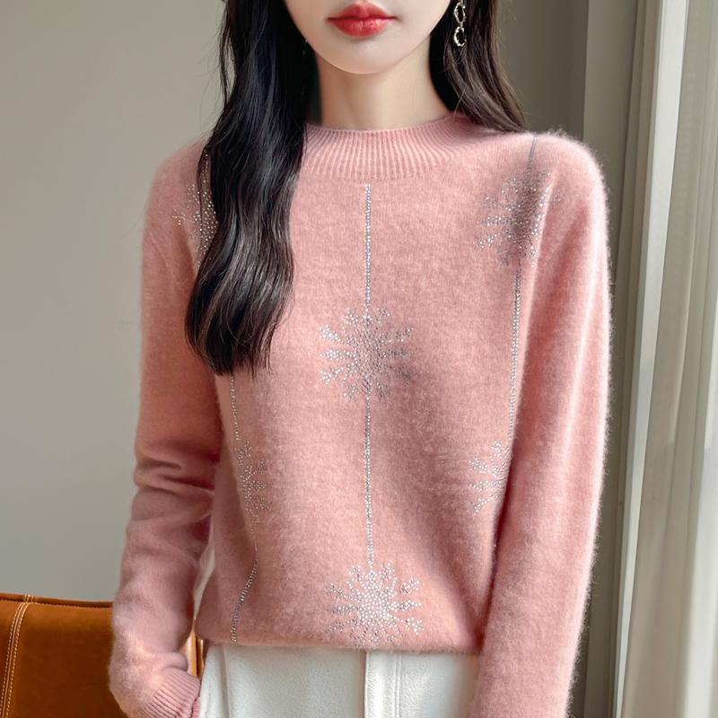 Женский кашемировый свитер Qinghe Cashmere 30% кашемир 70% шерсть Осень и Зима Пуловер Теплый и Модный
