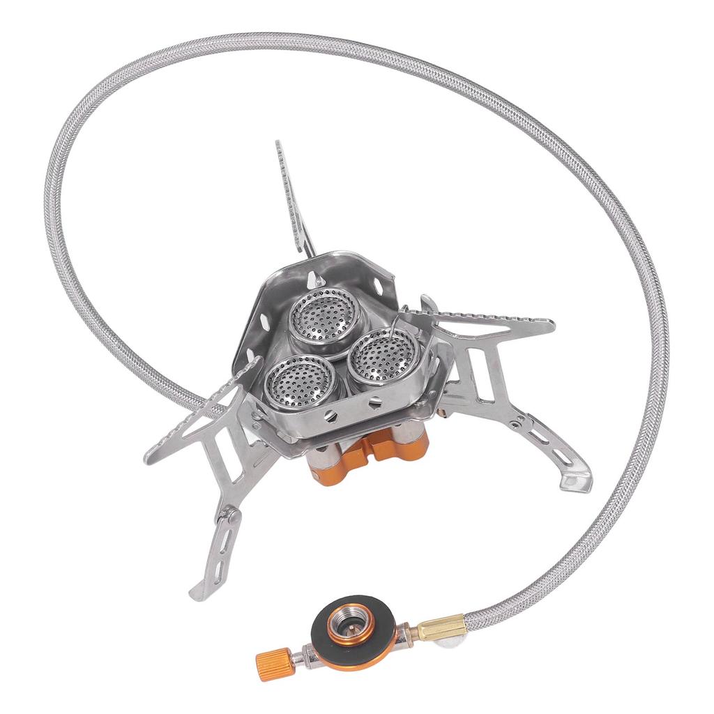 Windproof Camp Stove 3 Core Lightweight Portable Windproof Gas Stove for Outdoor Backpacking Picnic