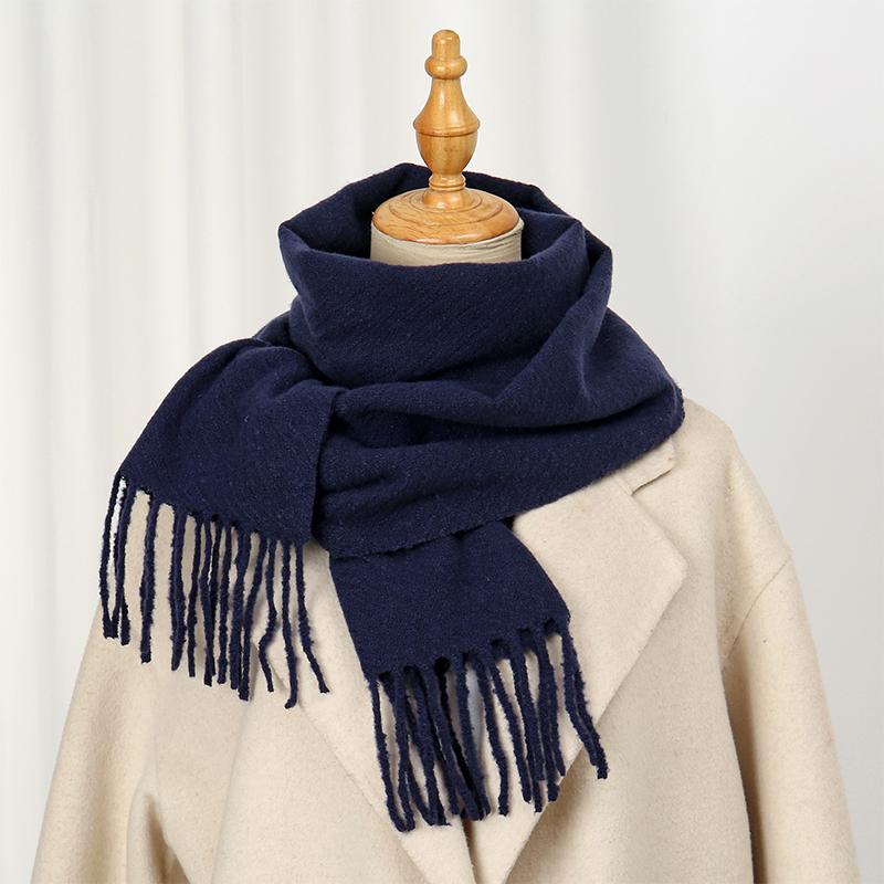 Solid Color Women Imitation Cashmere Winter Warm Scarf Shawls Thick Neckerchief Foulard Echarpe Wrap Designer Unisex Pashmina