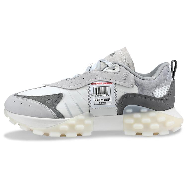 Li Ning Модные амортизирующие нескользящие износостойкие низкие спортивные повседневные кроссовки Женские Антарктический серый AZGS034-2