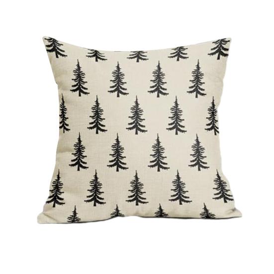45x45СМ Наволочка на декоративную подушку с рождественской елкой, Наволочка с принтом рождественской елки, Домашняя гостиная, Спальня, Диван, Кровать, Декоративная квадратная наволочка