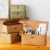 Wicker Desktop Decoration For Home With Lid Cosmetic Storage Gift Box Storage Box Laundry Basket