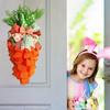 Easter Wreath Carrot Garland Bow Door Hanging Decoration Spring Wreath