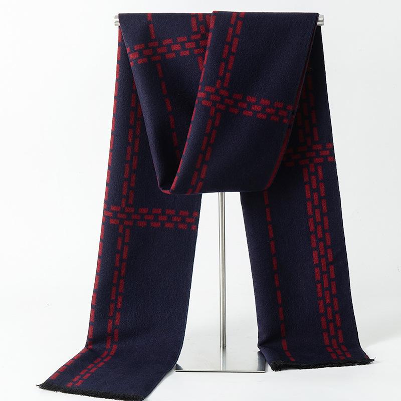 2025 Autumn And Winter New Men'S Fleece Imitation Cashmere Scarf Business Casual British Style Versatile British Style Versatile