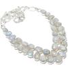 Rainbow Moonstone Gemstone Handmade 925 Silver Jewelry Necklace 18" JCN484-95