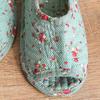 Vintage Korea Floral Home Shoes Slippers Women Cotton Fabric House Slipper Sewing Comfy Flat Shoes Indoor Soft Travel