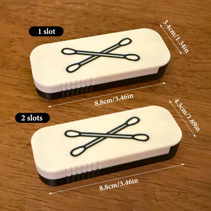 1pc Mini Sliding Cotton Swab Storage Box Portable Swab Case For Travel And Daily Use Multi-Compartment Dust-Proof Keeps Clean