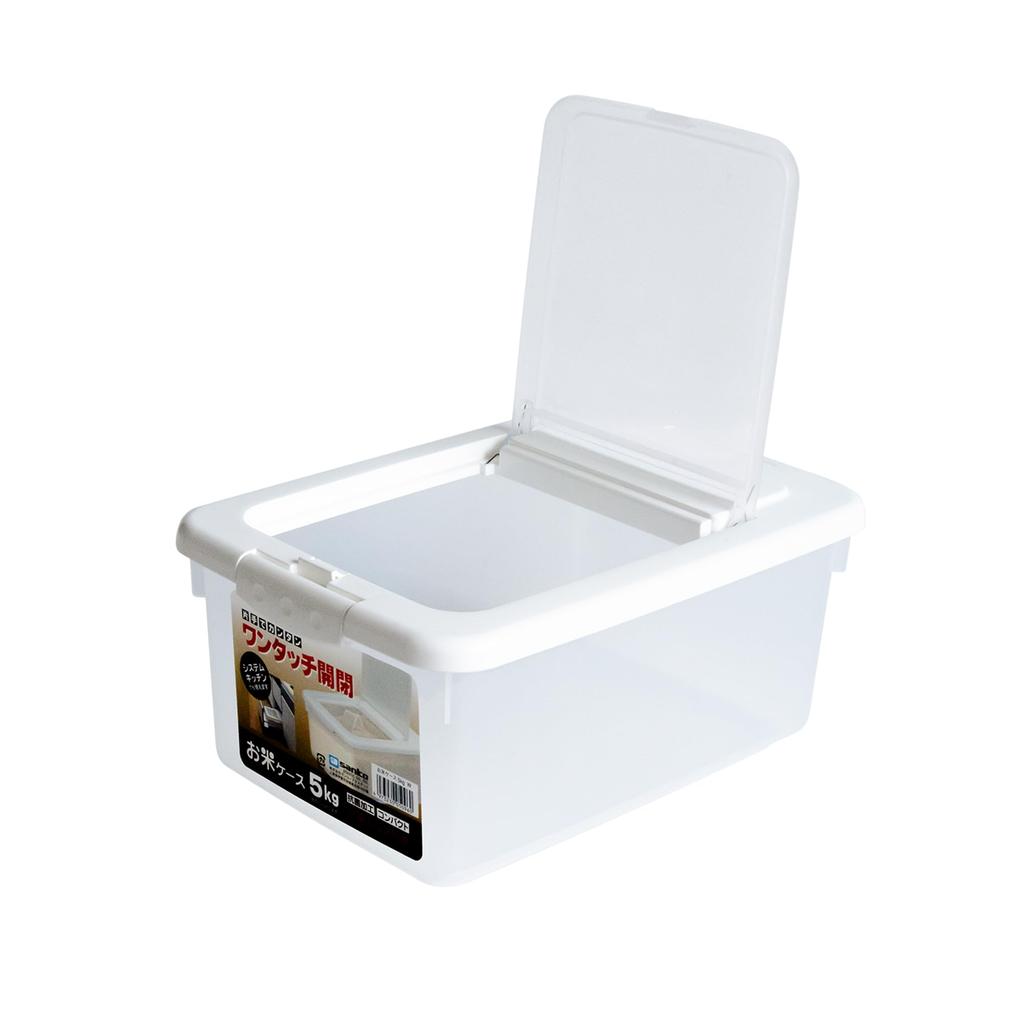 Sanko Plastic Rice 5kg with Measuring White Japanese-made Bin/Container, Capacity, Cup,