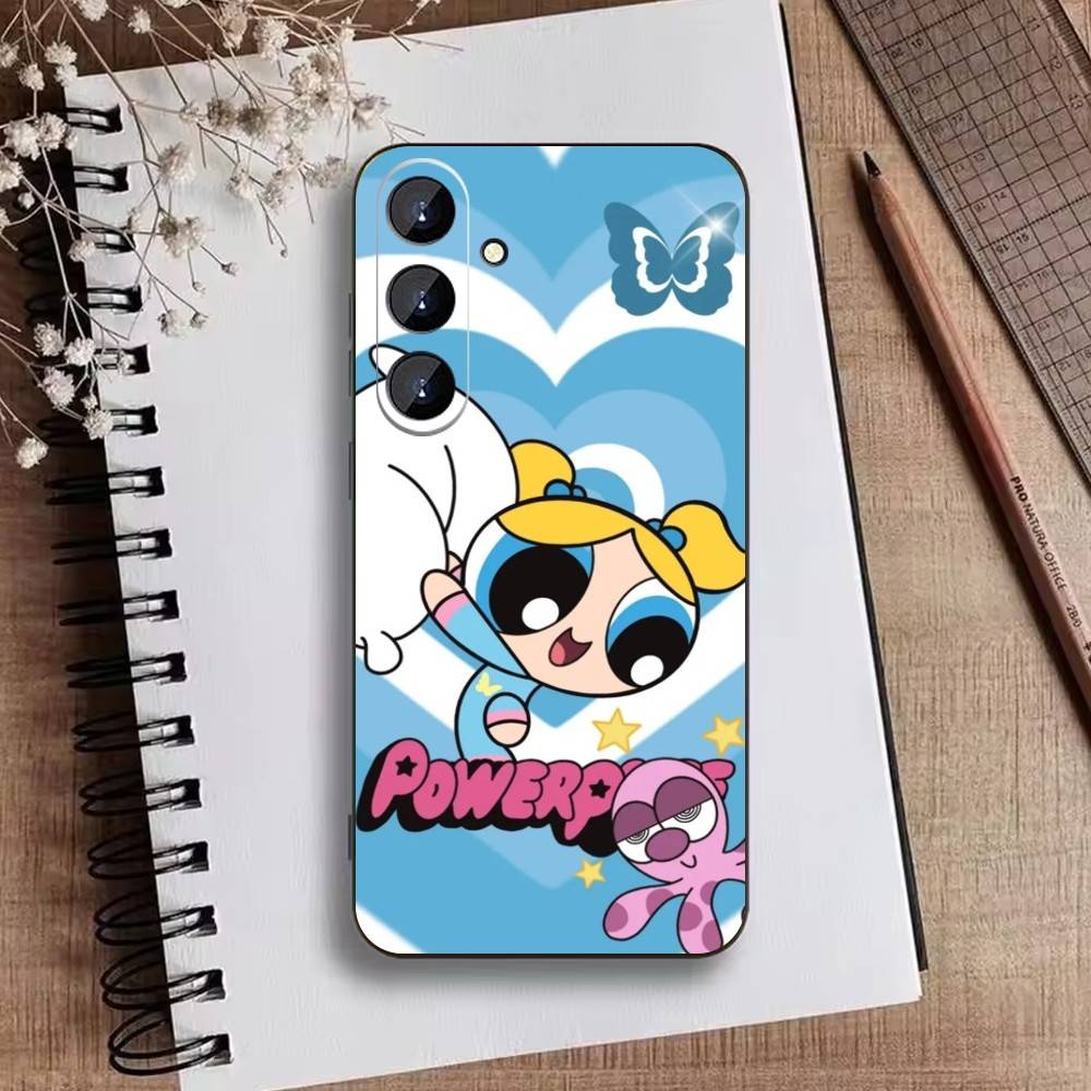 Чехол для телефона P-Powerpuffs G-Girls для Samsung Galaxy A73, 21, 22, 32, 71, 53, 52, 51, 80, 5G Мягкий Черный Чехол