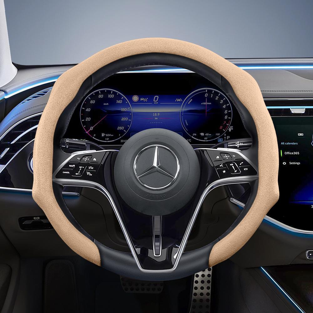 Подходит для премиальных замшевых накидок на руль Mercedes-Benz с защелками, нескользящих и долговечных, доступны в круглом и D-образном исполнении
