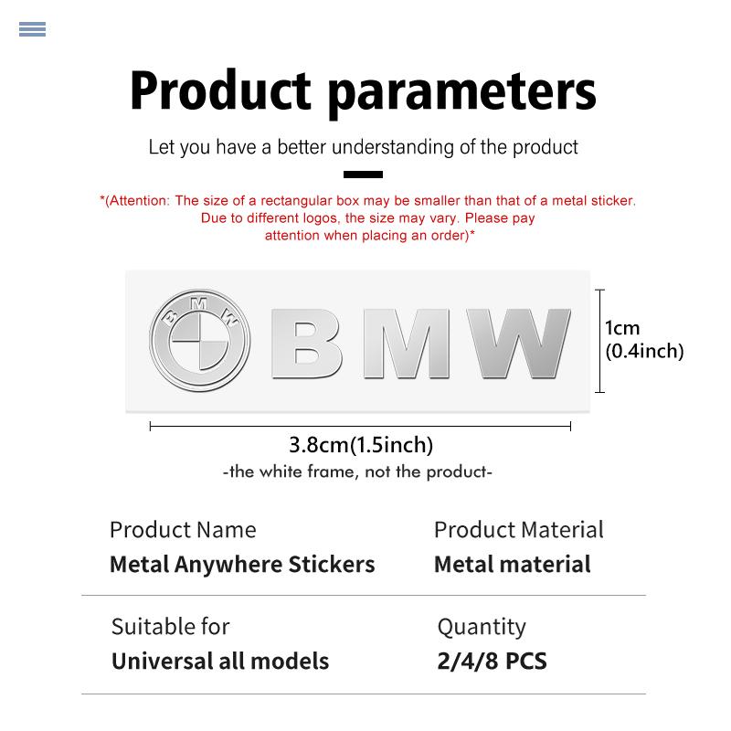 LHDQ4 Car 3D Metal Badge Decorative Interior Decor Logo Sticker For BMW Performance X1 M3 M6 F01 F02 E34 E36 E60 F10 F20 X6