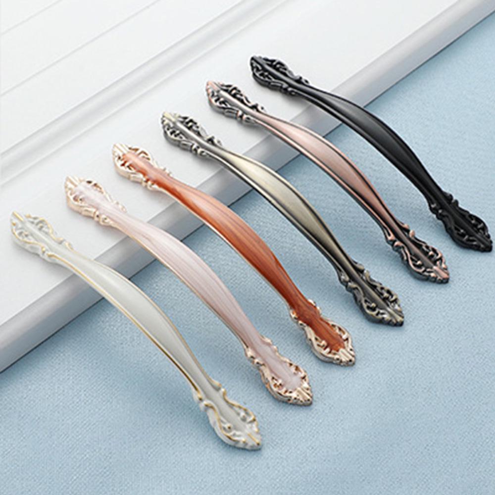 Ручки для вытягивания дверей кухонного шкафа, винтажные ручки в европейском стиле из алюминиевого сплава, мебельная фурнитура для шкафа с винтом