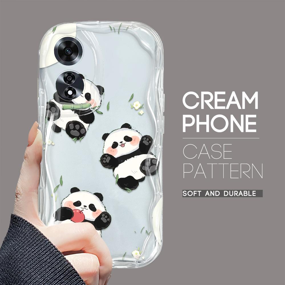 Для OPPO A17 A18 A38 A58 A98 Reno7 Z 8Z 8T 11F 11 Pro Realme 12 Lite 12 Pro C30 мультяшный милый дизайн панды мягкий силиконовый полный защитный чехол для объектива