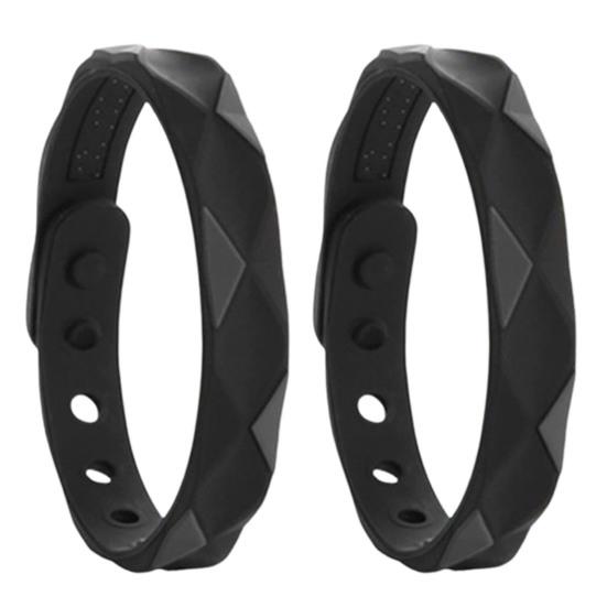 2Pcs Anti Static Bracelet Adjustable Multi-Hole Improved Sleep Quality Relaxation Unisex Waterproof Silicone Energy Balance Bracelet