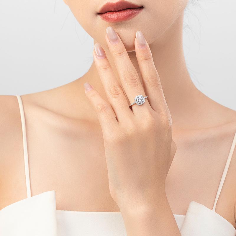 Tancise Classic 925 Sterling Silver Zircon Ring Ladies Jewelry Wedding Promise Party Gift