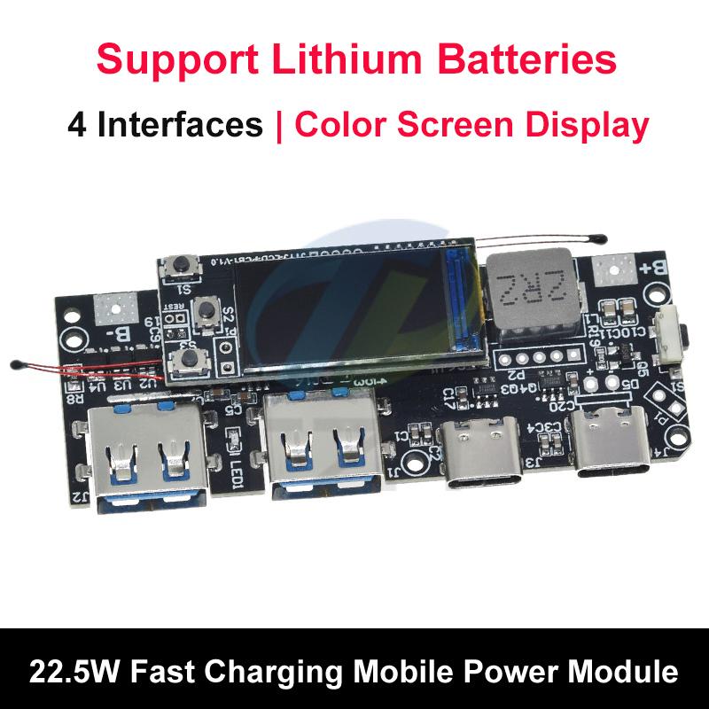 1/3PCS QC4.0 QC3.0 LED Dual USB 5V 4.5A 22.5W Micro/Type-C USB Mobile Power Bank 18650 Charging Module Temperature Protection