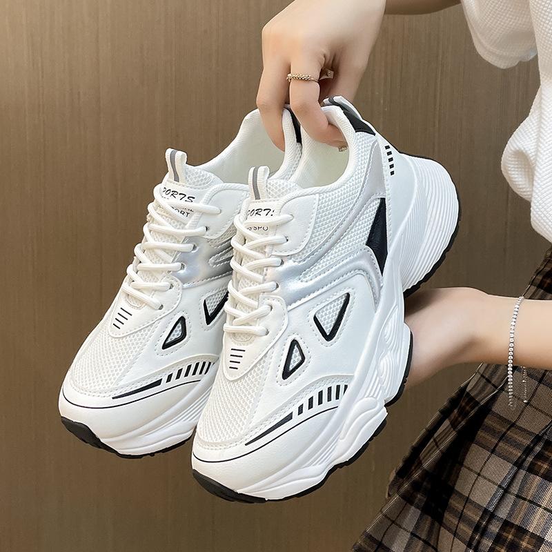 Daddy Shoes Women'S Autumn Versatile Little White Shoes Women'S Shoes Muffin Casual Sports Shoes Thick Baseplate Shoes