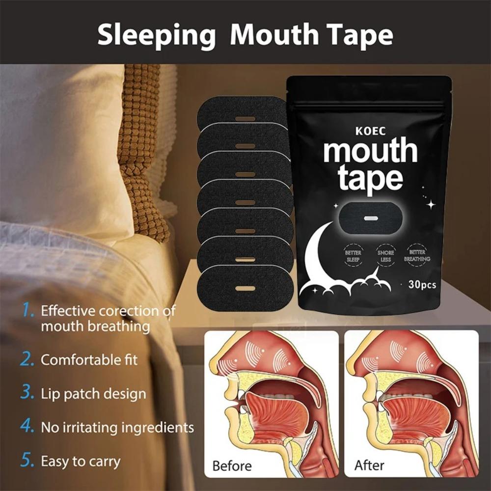 30Pcs Gentle Sleep Aid Stop Snoring Patch Mouth Tape for Sleeping  Stop Mouth Breathing