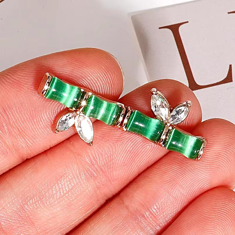 4 шт. пряжка из бамбукового узла в старинном стиле с бриллиантами, модные аксессуары для костюмов в китайском стиле, металлическая лягушка кошачий глаз