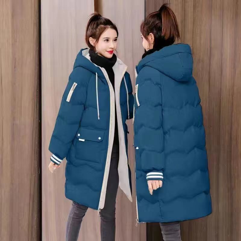 Cotton Padded Women Middle Long Korean Loose Thickened Winter Jacket New Bread