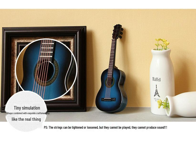 Миниатюрная фигурка классической гитары с вырезом - Народный кукольный инструмент для подарков на дни рождения, выпускные или Рождество для взрослых