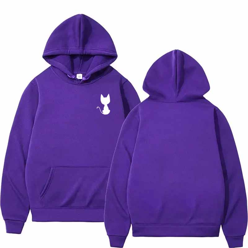 Cat Print Women Men Hoodie Set Winter Sport Loose Jogging Sweatshirt Fleece Sweat Fashion Sport Hoodie Pullover