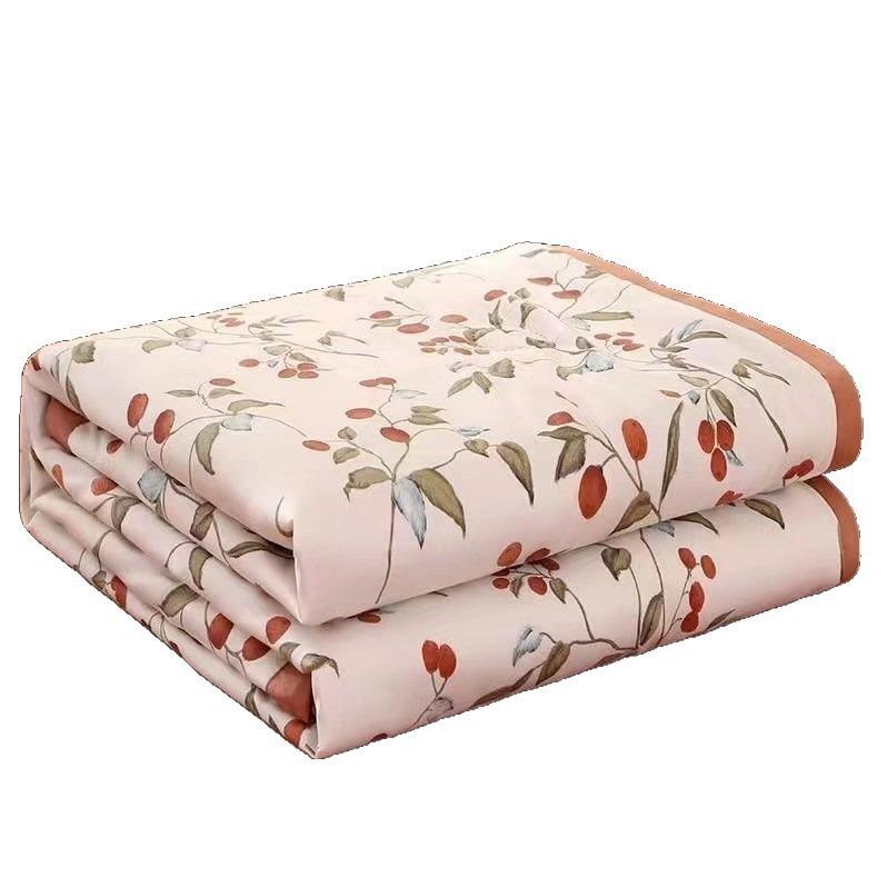 Skin-Friendly Cotton Quilt: Double-Sided, Washable Summer & Autumn Blanket