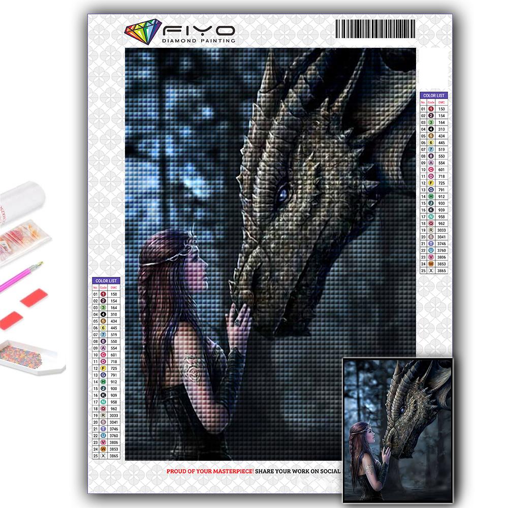 DIY 5D алмазная живопись Дракон и красота комплект для вышивки крестом полная дрель вышивка мозаика художественная картина стразы подарок