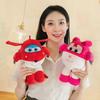 30/60 см Кавайный Мультяшный Самолет Super Wings Плюшевая Пара, Милый Дизайн с Улыбающимся Лицом, Идеальный Подарок на День Рождения, Праздник Для Детей, Фанатов